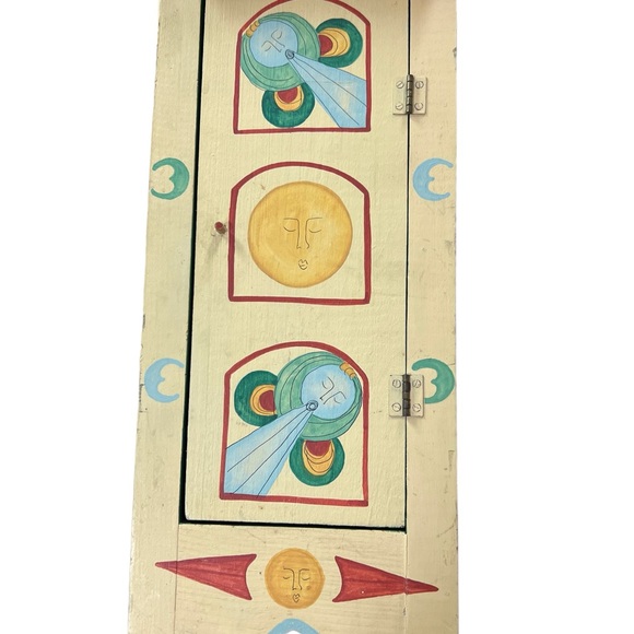 Wooden Key Chest Hand Painted by Good as Old Moon and Sun design - Picture 4 of 13